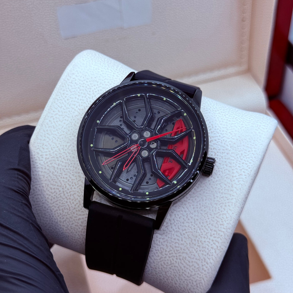 Rotating Wheel Watch With Silicone Strap