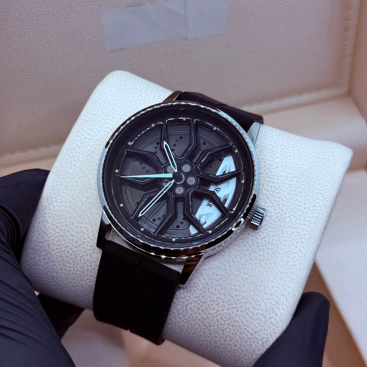 Rotating Wheel Watch With Silicone Strap