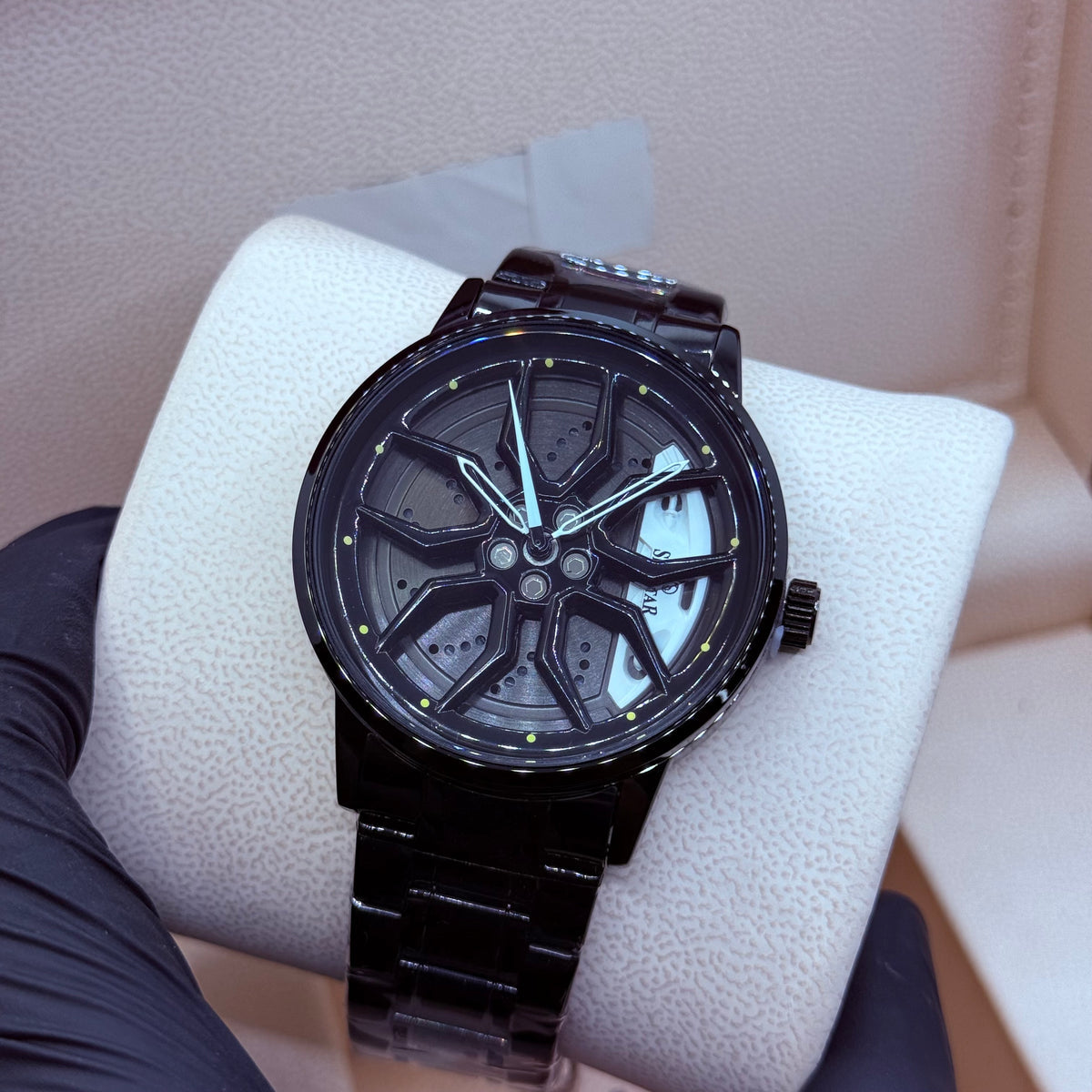 Rotating Wheel Watch With Silicone Strap